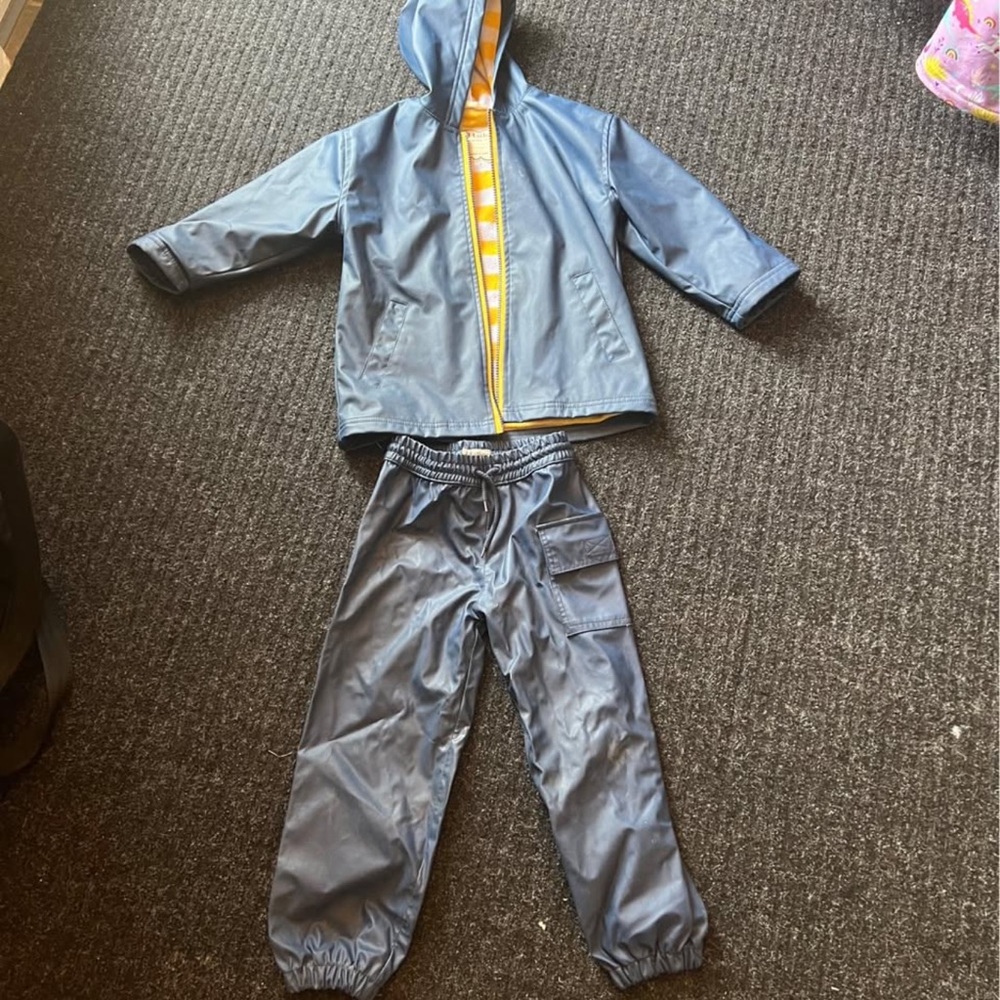 Children's Hatley Blue Raincoat and Pants Set